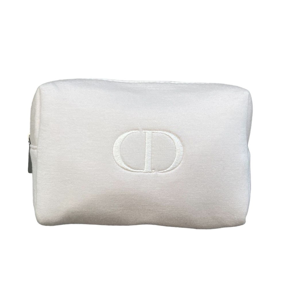 Dior Cosmetic Bag Christian Dior Logo CD Light Pink Small Travel Storage Pouch